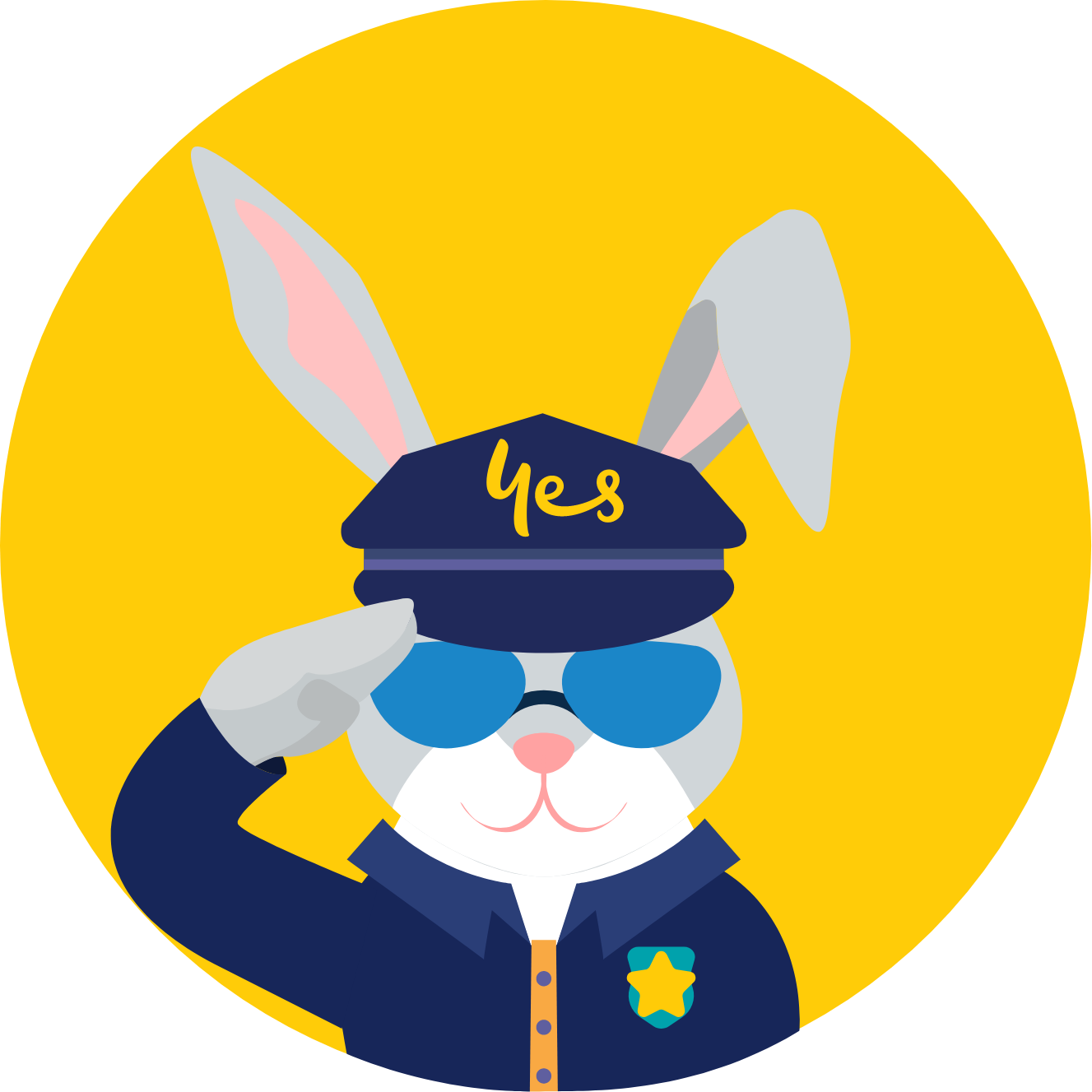 saluting police bunny